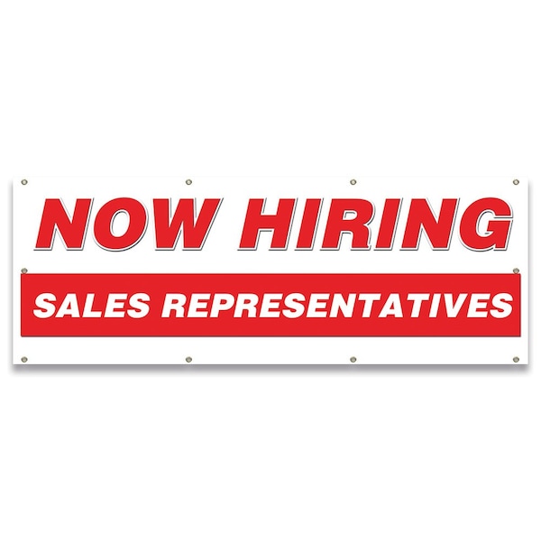 Signmission Now Hiring Sales Representatives Banner Apply Inside Accepting Application Single Sided B-96-30301 - main